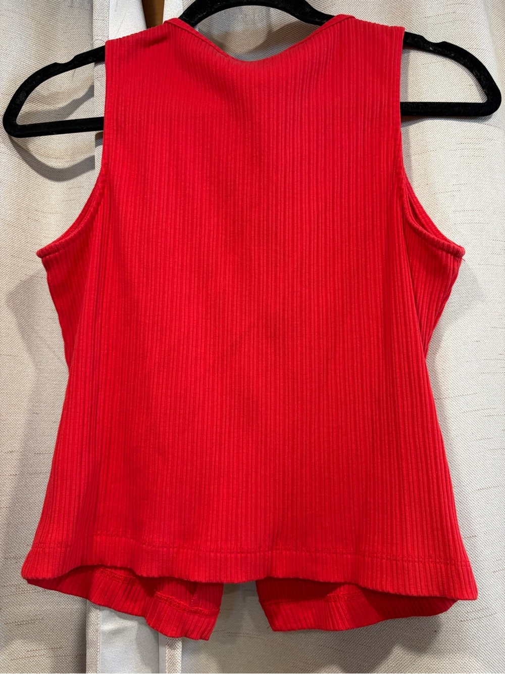 a new day Bright Red Ribbed Button-Front Tank - Picture 3 of 5
